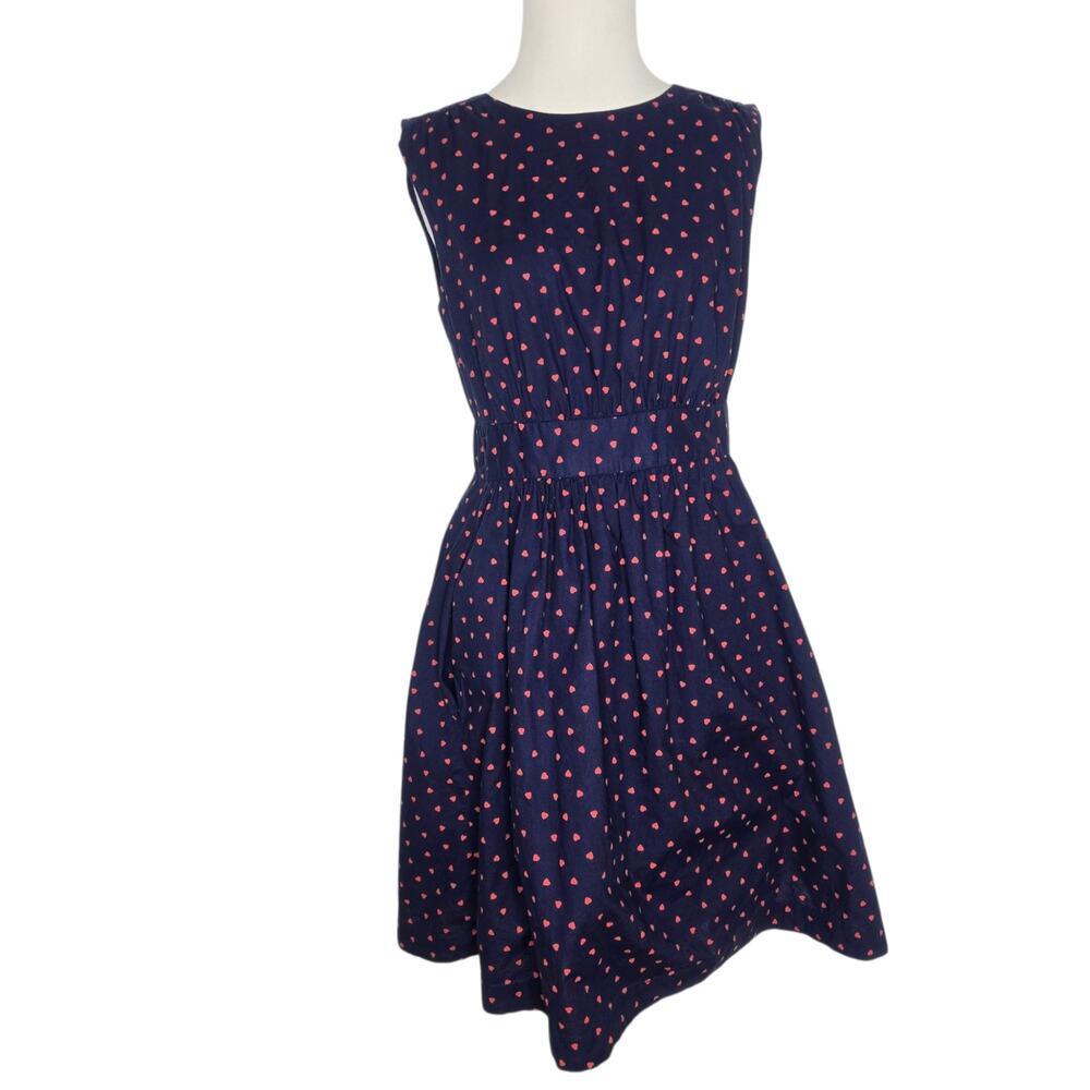 Emily And Fin Womens Retro Twee Dress Heart Print 50s Cotton Summer Medium